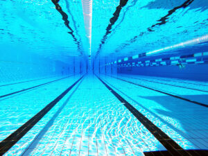 In a swimming pool, drying off is rarely a calm moment.